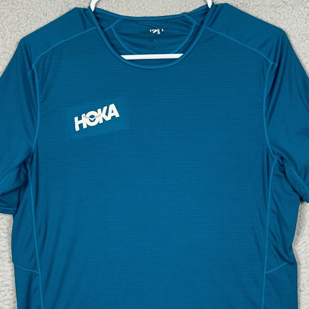 Hoka One One T-Shirt Womens Medium Blue Athletic Performance Tee Short Sleeve